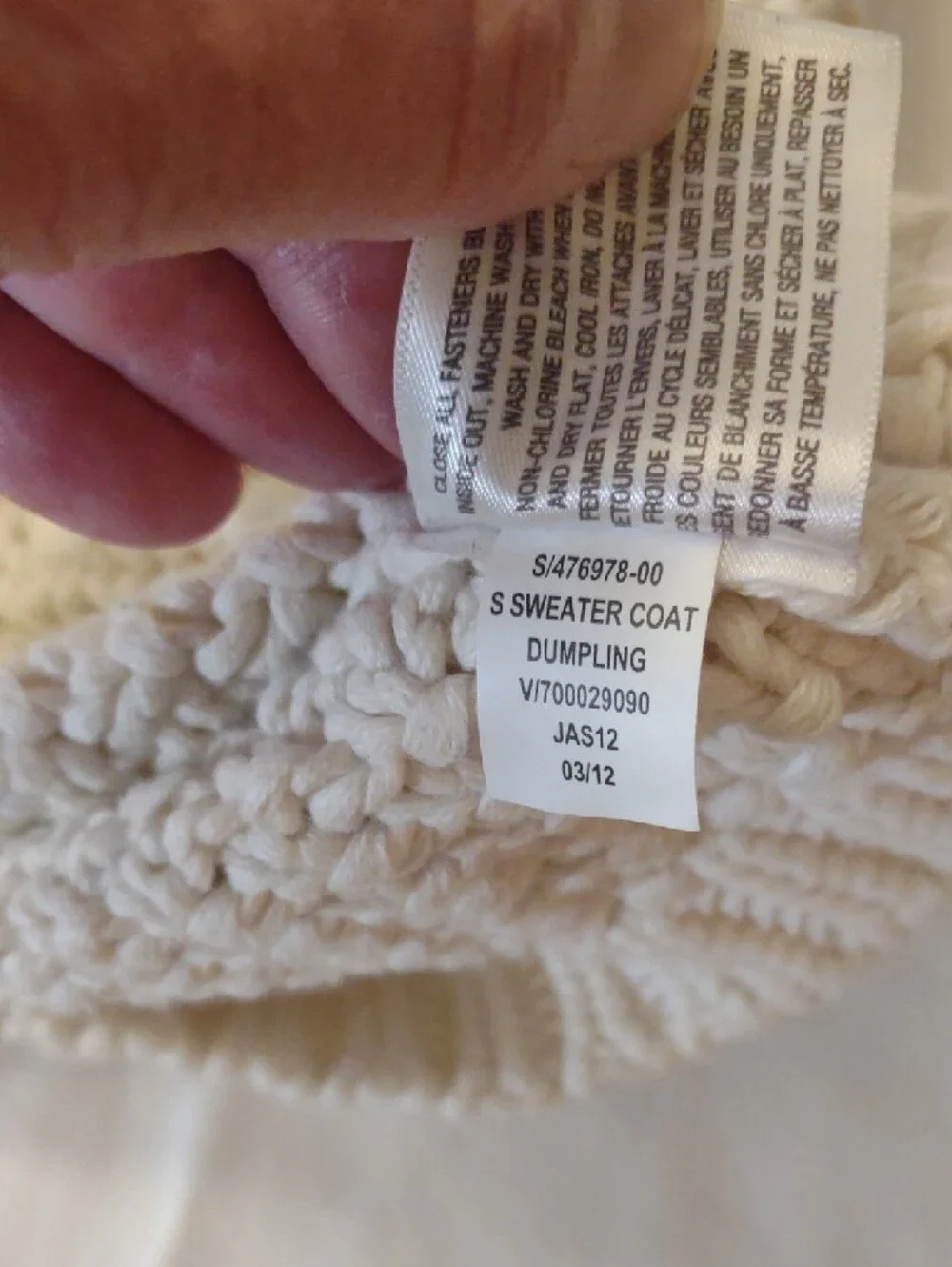 Old Navy Kid's Hooded Cable-Texture Cardigan in Cream - Size 12-18 Mos.